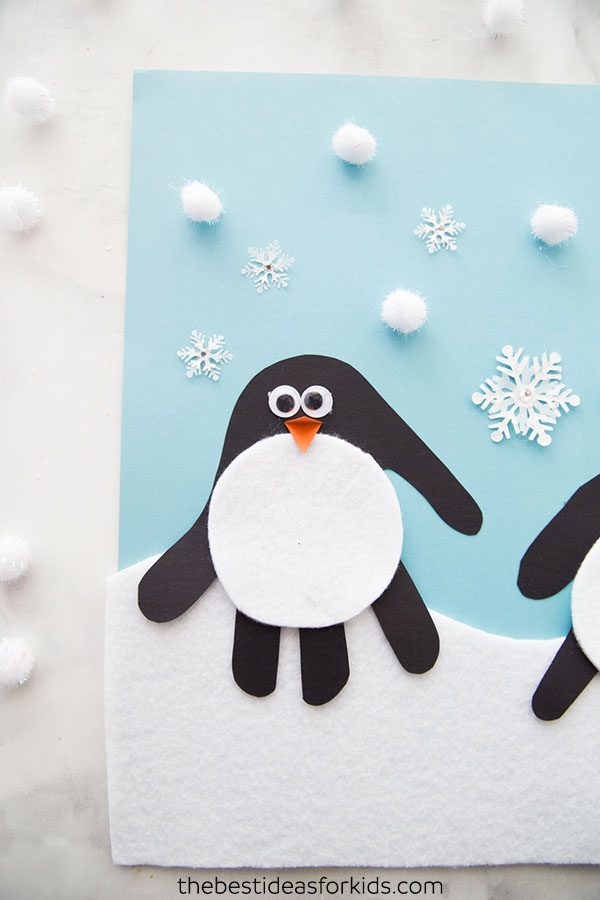 penguin hand craft for kids