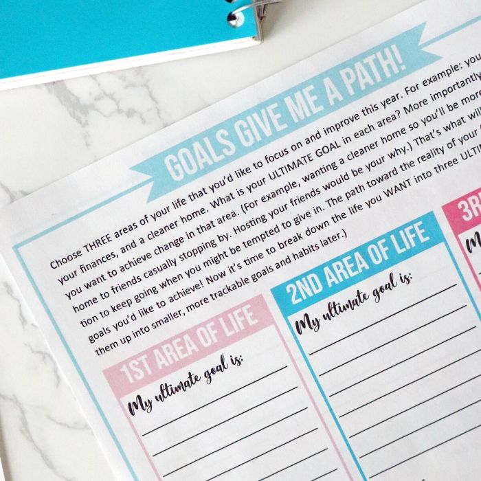free goal printable 