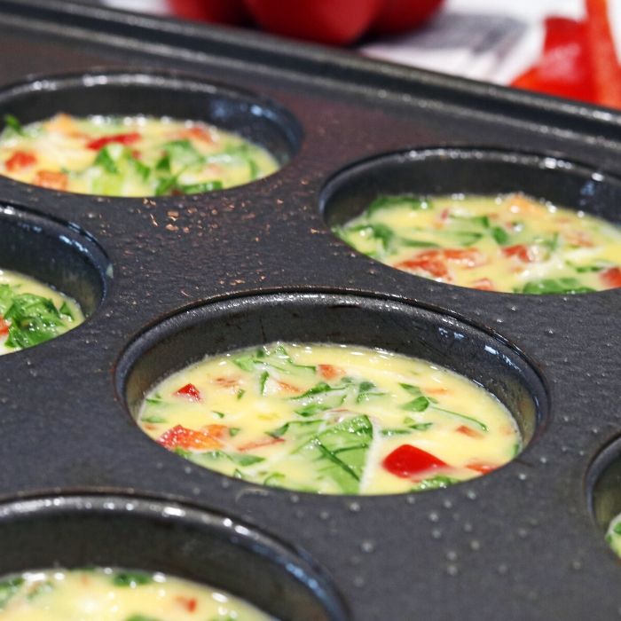 keto egg bites in muffin tin