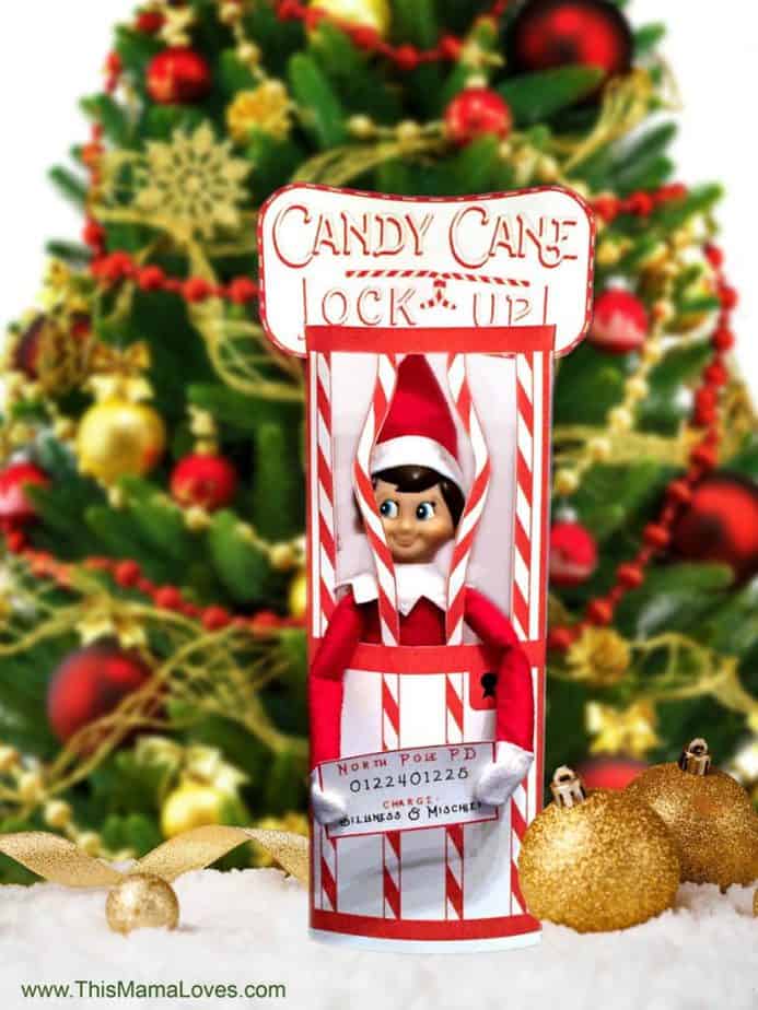 candy cane jail for elf on shelf
