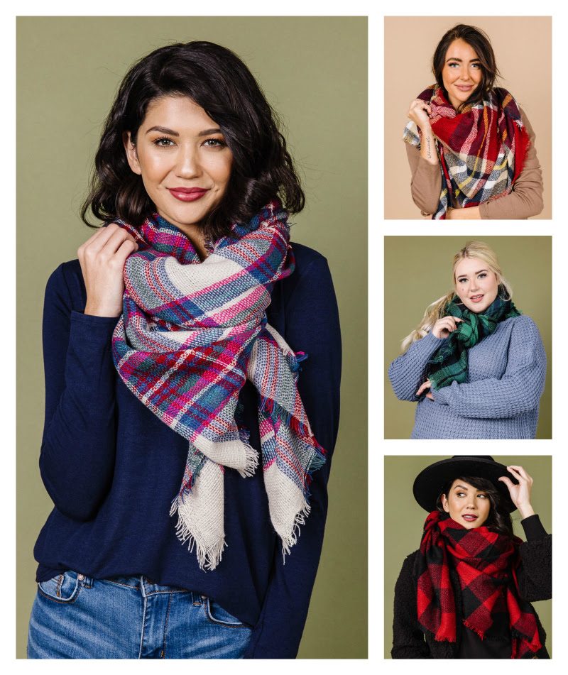 Cents of Style Blanket Scarves on Sale - women wearing blanket scarves