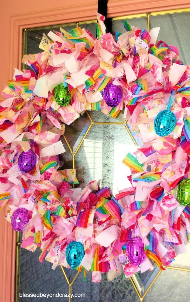 rag Easter wreath idea 
