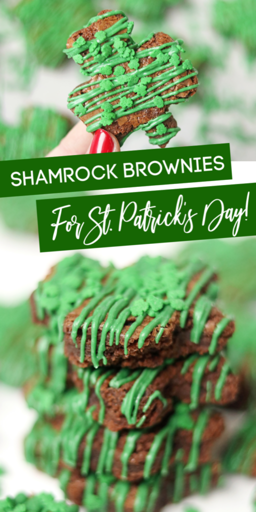 Shamrock brownies are a simple and easy St. Patrick's Day dessert. Grab a boxed brownie mix, candy melts and let's make the tastiest St. Patrick Day brownies. #passion4savings #brownies #shamrock #boxedbrownie #stpatricksday #stpattyday #festive #dessert #easy #quick #forkids Shamrock Brownies for St. Patrick's Day(1)