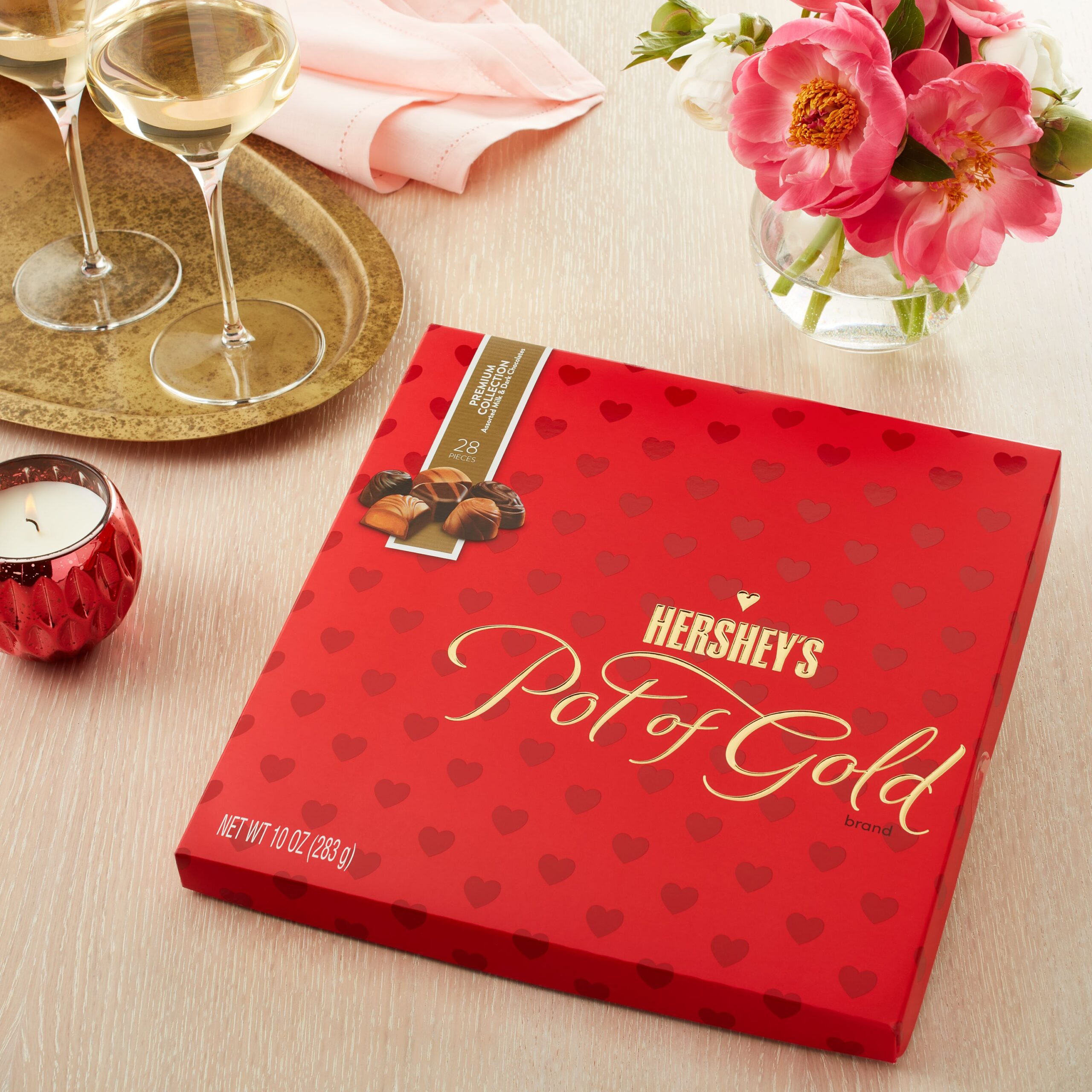 Walmart Valentine's Day Clearance - hershey's pot of gold on table