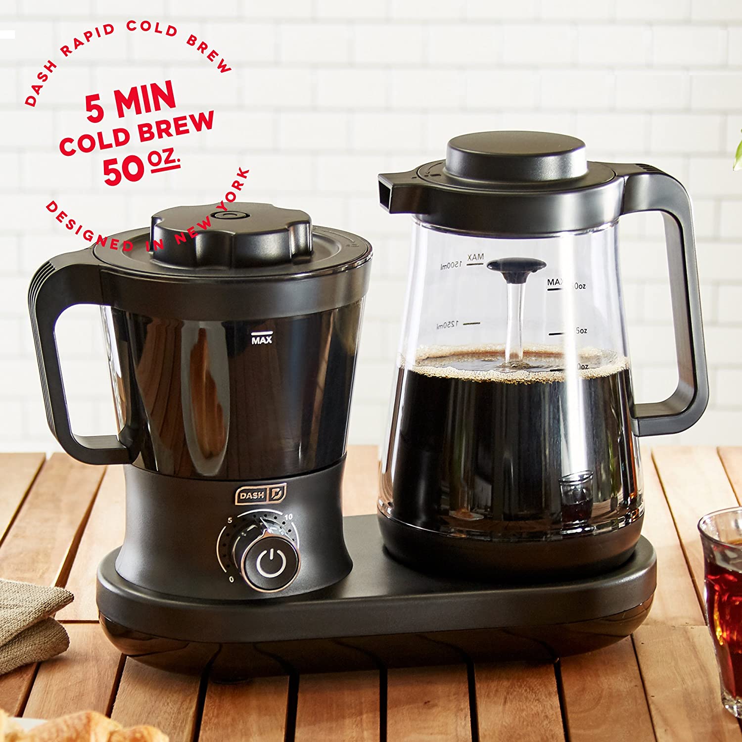 Dash Cold Brew Coffee Maker on Sale - coffee maker sitting on table