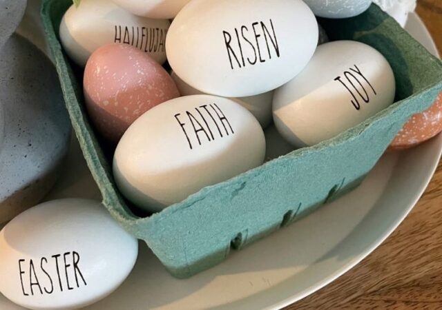 Wooden Farmhouse Easter Eggs on Sale