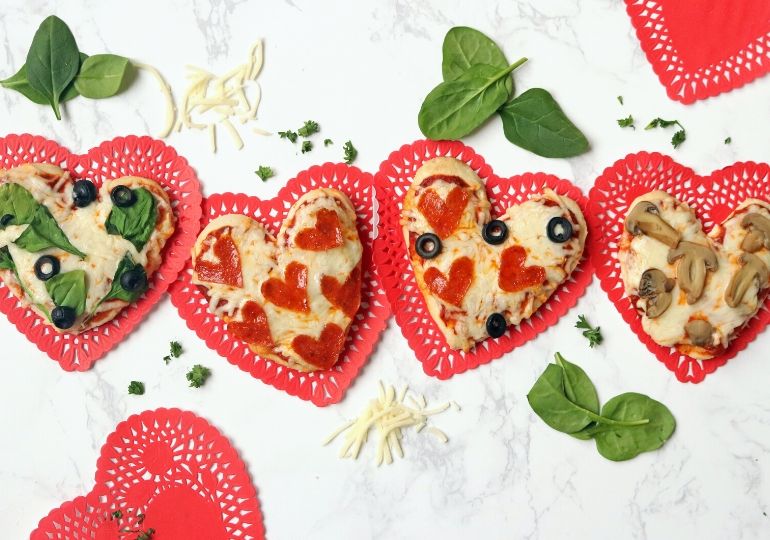 heart pizzas