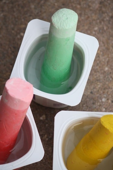 wet art with sidwalk chalk