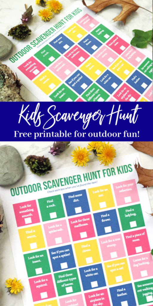 Outdoor Scavenger Hunt for Kids Free Printable