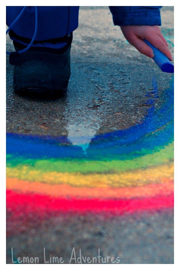 rainbow chalk craft