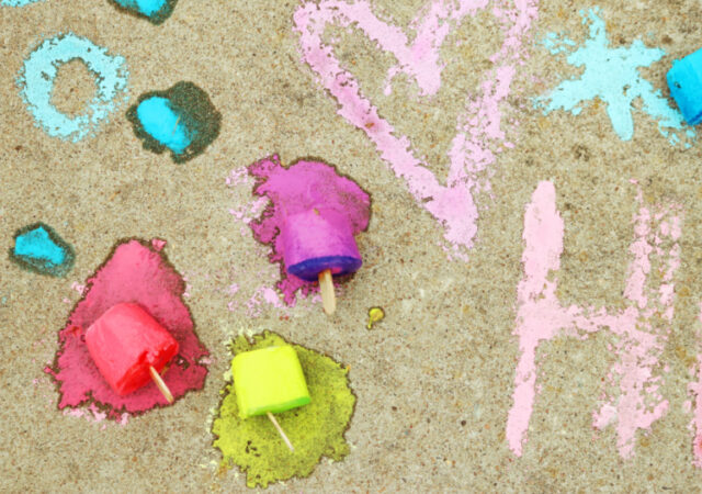 Chalk Popsicles Melting on the Sidewalk