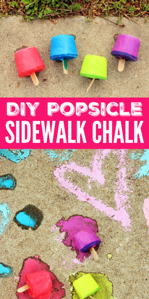 Chalk Popsicles, exactly what you need on a warmer day to get your kids outside having fun! These cornstarch chalk popsicles are so simple to make, and your colors are endless on what you decide to create. #passion4savings #chalk #sidewalk #activity #chalkpaint #easy #best #fun #forkids Popsicle Chalk