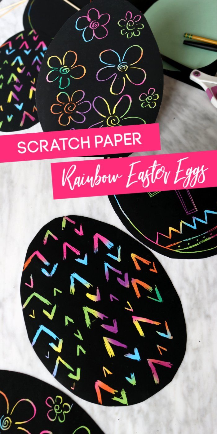 Scratch Paper Easter Eggs Craft Idea for Kids