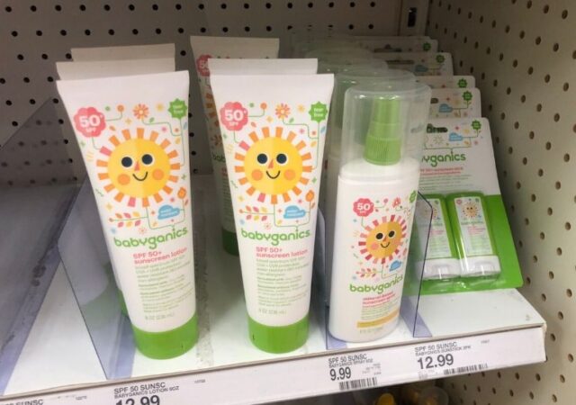Babyganics Sunscreen Deals - sunscreen on shelf in store