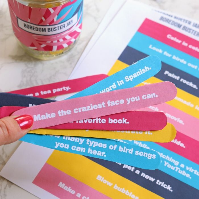 kid friendly boredom jar