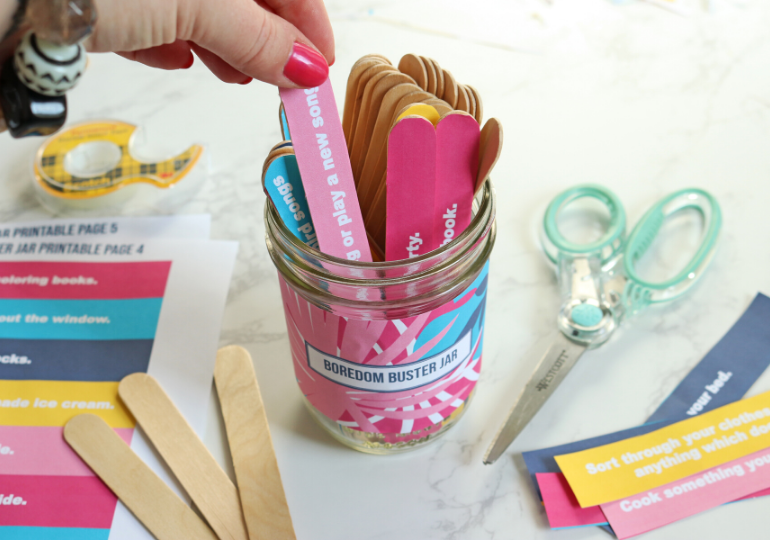 printable boredom buster jar