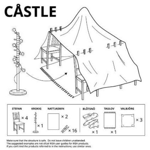 Free Blanket Fort Instructions from IKEA - Castle