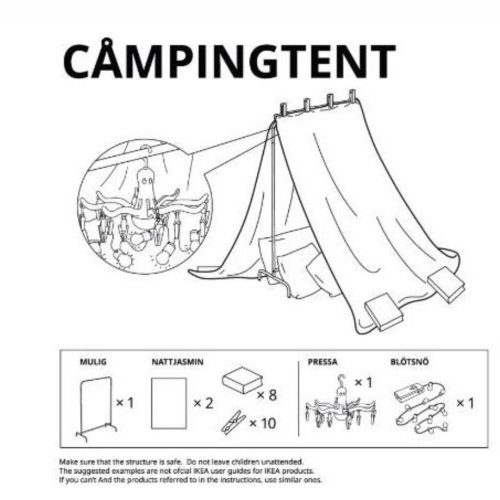 Free Blanket Fort Instructions from IKEA - Camping Tent