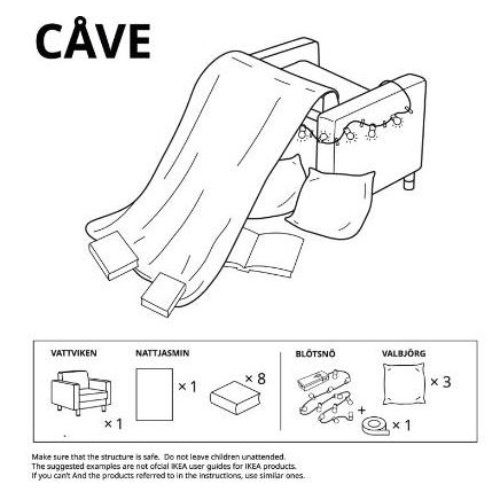 Free Blanket Fort Instructions from IKEA - Cave Fort