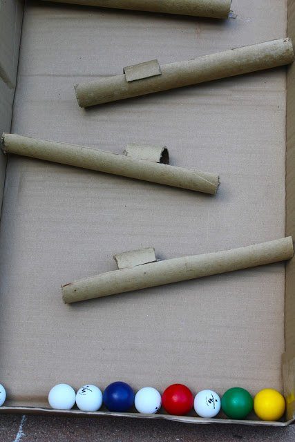 ball maze made from cardboards 