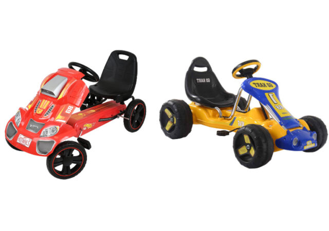 Pedal Go Kart on Sale - Yellow and Blue Pedal Kart and Hot Wheels Pedal Go Kart