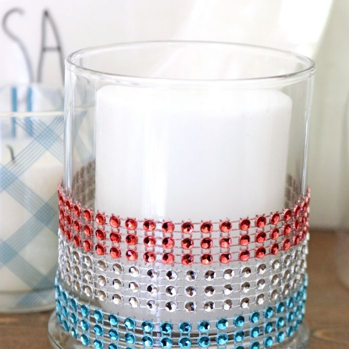 gemstone votive candle for 4th of july 