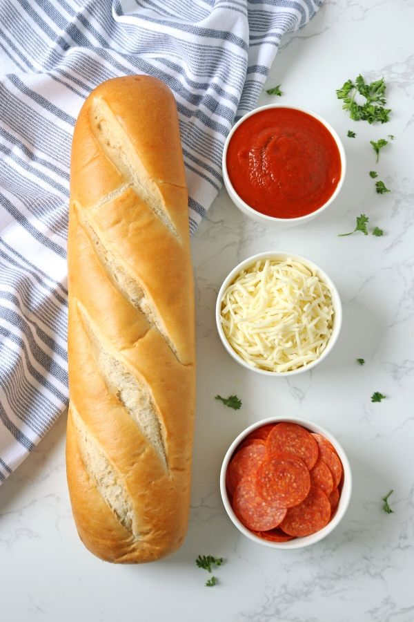 french bread ingredients on table 