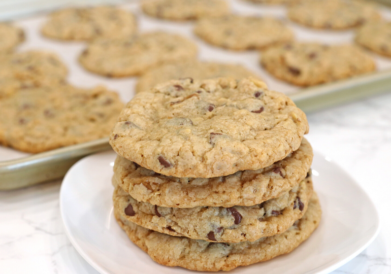 homemade doubletree cookies on plate