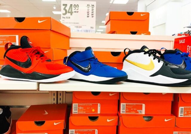 Olympia Sports Kids Shoes - Nike shoes on shelf