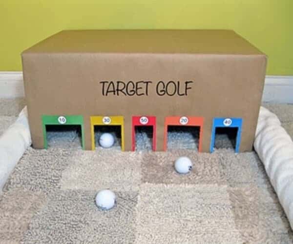target golf out of a cardboard box