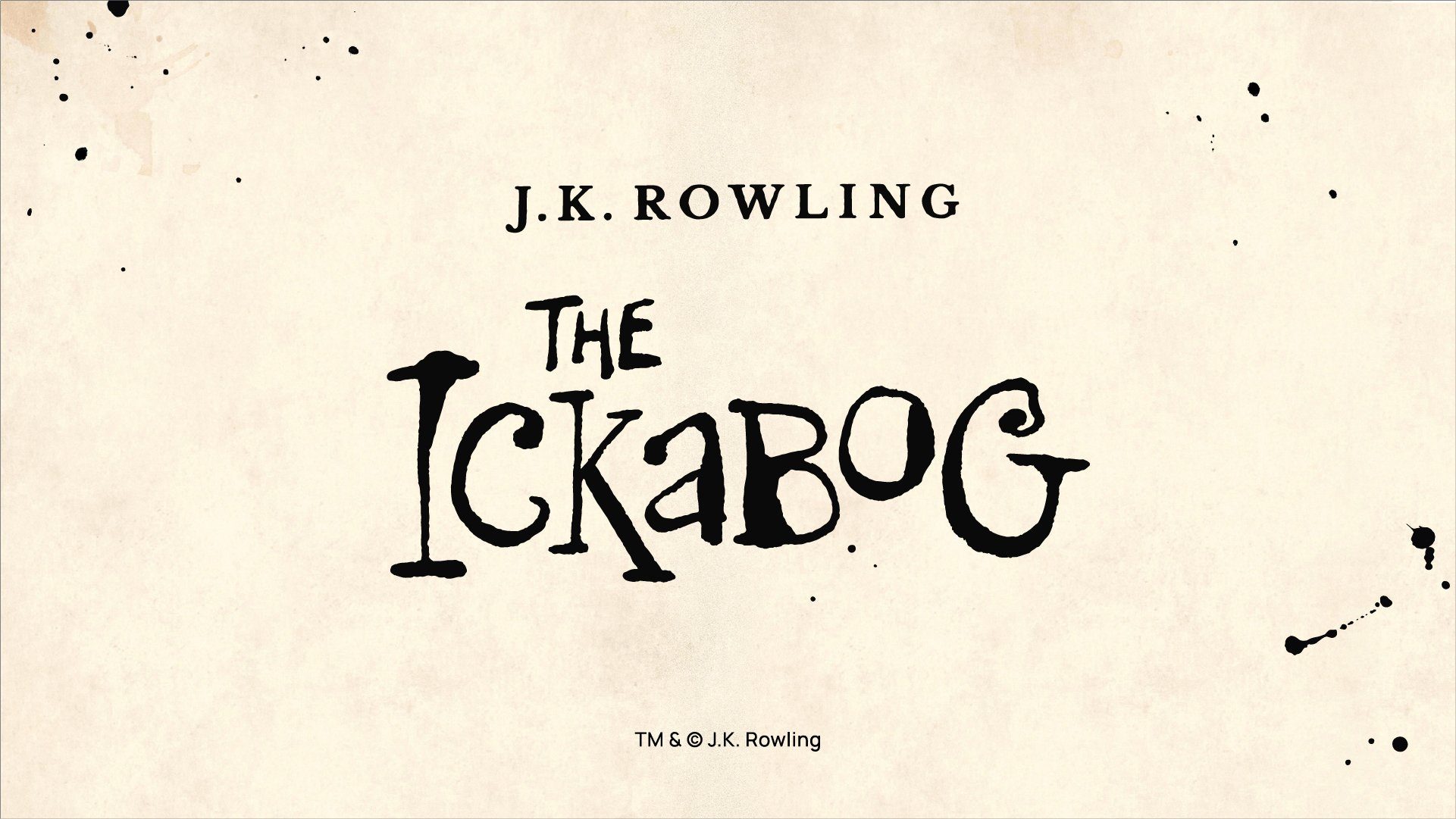 FREE JK Rowling Book The Ickabog - the ickabog logo