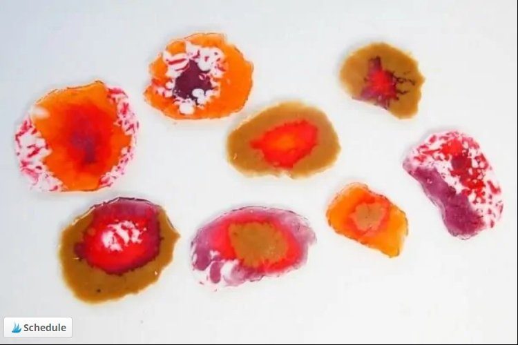 agate candy made from hard candies on a table