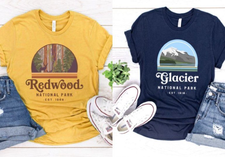 National Park Tees on Sale- Redwood and Arches Shirts