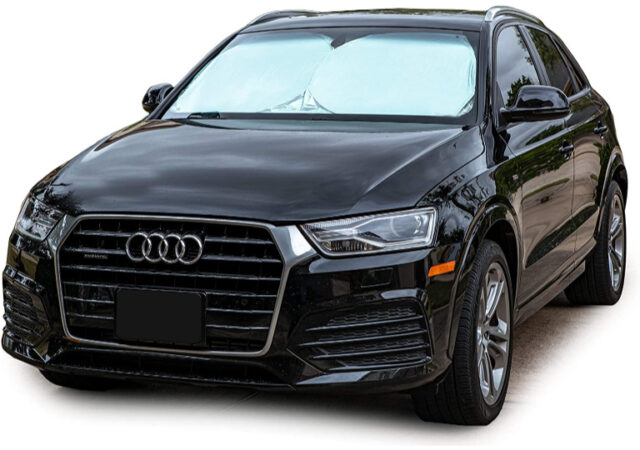 Car Windshield Sun Shade on Sale - Sun Shade on Silver Car