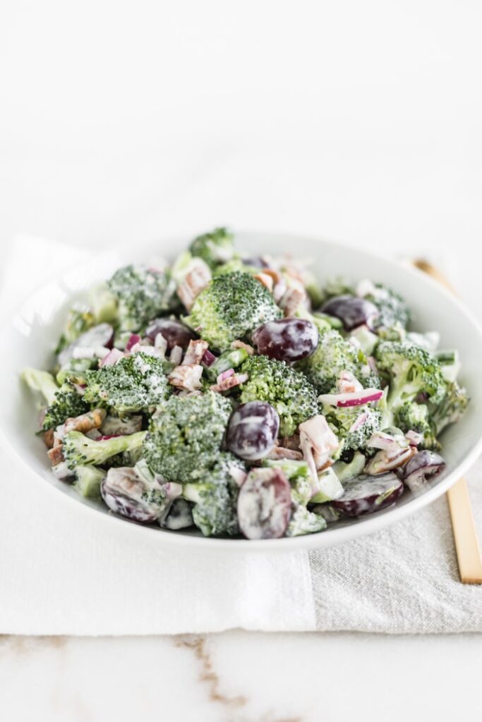 broccoli salad in abowl 
