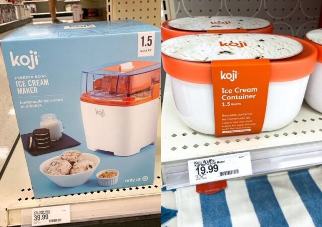 Koji Ice Cream Maker - ice cream maker & container in store