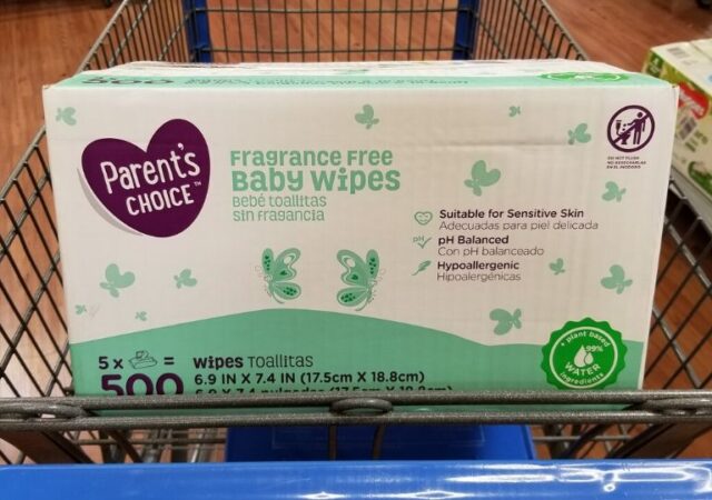 Parent's Choice Baby Wipes on Sale - baby wipes in shopping cart