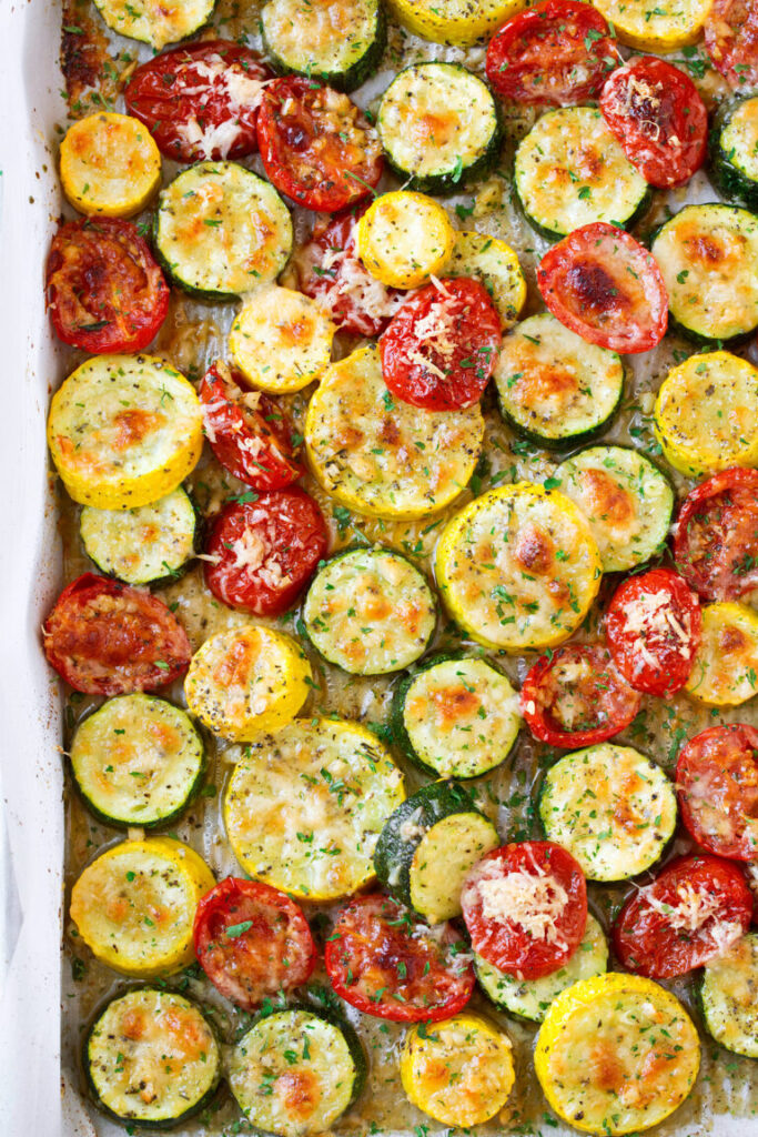 zucchini on a baking sheet 