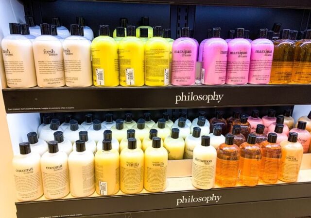 RueLaLa Beauty Blowout - philosophy products on shelf in store