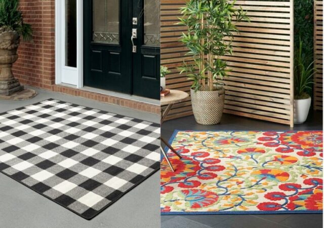 Wayfair Outdoor Rugs on Sale - buffalo plaid and colorful rugs