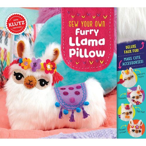 Activities for Kids at Home - Klutz Sew Your Own Furry Llama Pillow Sewing Kit