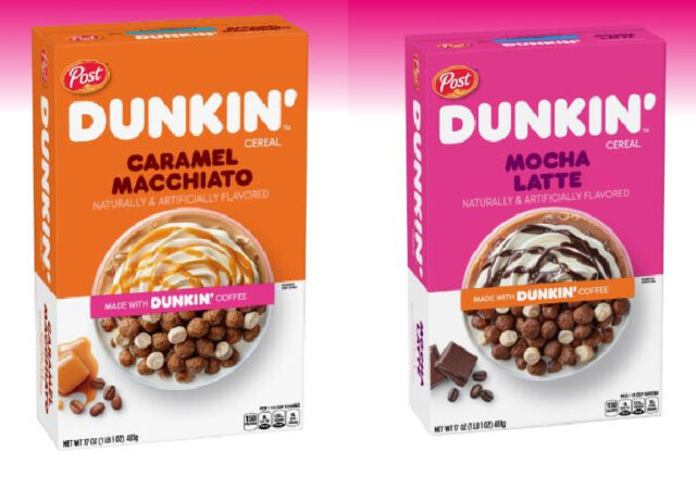 Post Dunkin' Cereal - Mocha Latte and Caramel Macchiato Cereal
