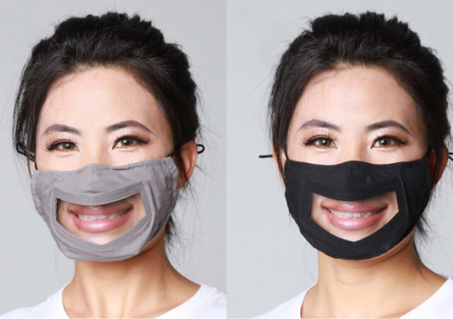 See Through Mask on Sale - Gray and Black Mask on woman