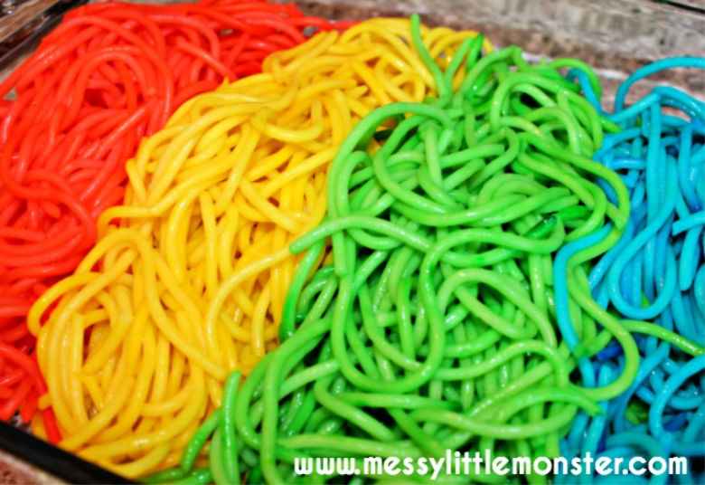 colored spaghetti