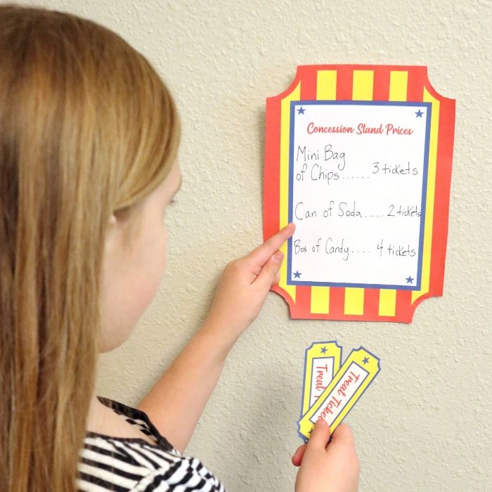 tickets for movie to cash in for concessions 