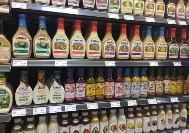 Whole Foods Grocery Pickup - salad dressing on shelf in store