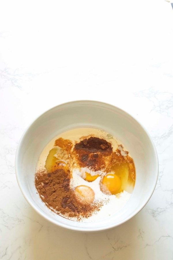 egg and milk mixture in a bowl 