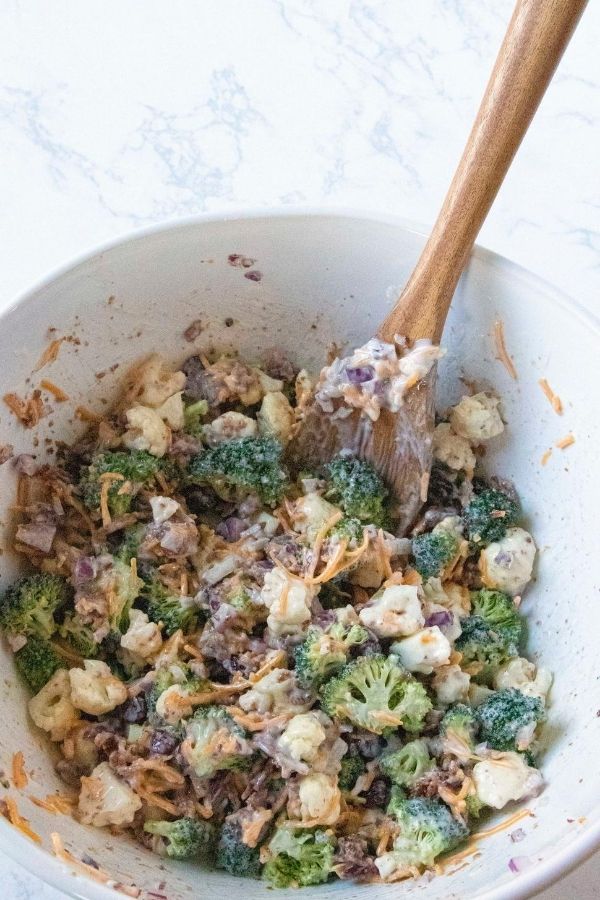 cauliflower broccoli salad