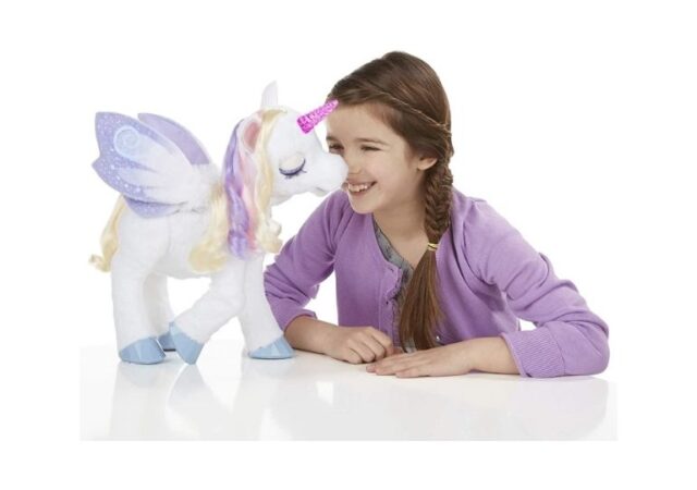FurReal Friends Unicorn Sale - girl playing with unicorn