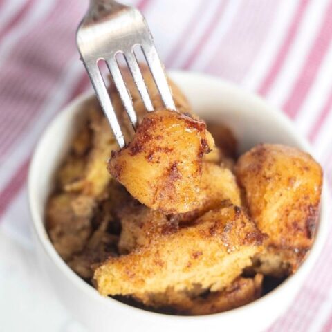 cinnamon roll breakfast in a bowl